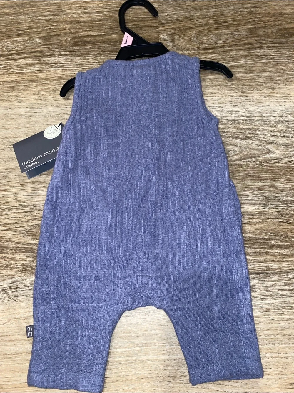 Navy Baby Romper with Button Front